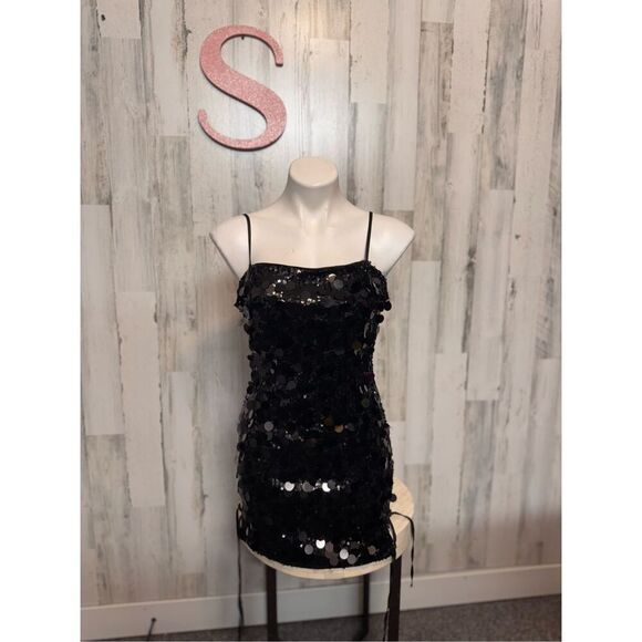 Akira black sequin mini dress size small - Picture 1 of 8
